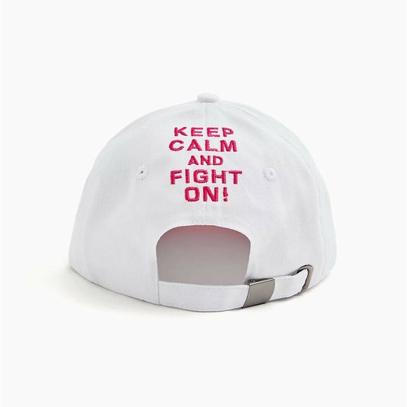 New Torrid Breast Cancer Awareness Fight On Pink & White Cotton Baseball Cap Hat - Picture 2 of 3